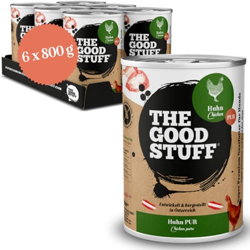 THE GOODSTUFF Huhn Pur 6 x 800 g | Hochwertiges Nassfutter für Hunde | Hundefutter nass | Mit frischem Hühnerfleisch | Hunde Nassfutter getreidefrei | Super-Premium Hundefutter mit hohem Fleischanteil THE GOODSTUFF Huhn Pur 6 x 800 g | Hochwertiges Nassfutter für Hunde | Hundefutter nass | Mit frischem Hühnerfleisch | Hunde Nassfutter getreidefrei | Super-Premium Hundefutter mit hohem Fleischanteil von THE GOODSTUFF Petfood