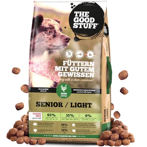 The GOODSTUFF Huhn (Senior/Adult Light) 12,5 kg | Getreidefreies Hundetrockenfutter mit frischem Hühnerfleisch | Für ältere Hunde mit wenig Aktivität | Hundefutter trocken | Premium Trockenfutter von THE GOODSTUFF Petfood