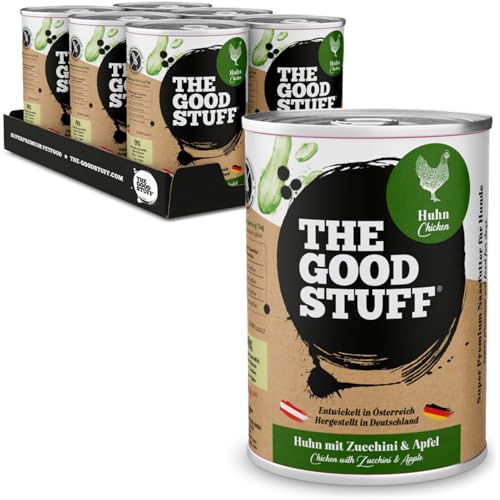 The GOODSTUFF Huhn mit Zucchini & Apfel 6 x 800 g | Hochwertiges Nassfutter für Hunde | Hundefutter nass | Mit frischem Hühnerfleisch | Hunde Nassfutter getreidefrei | Super-Premium Hundenassfutter von THE GOODSTUFF Petfood