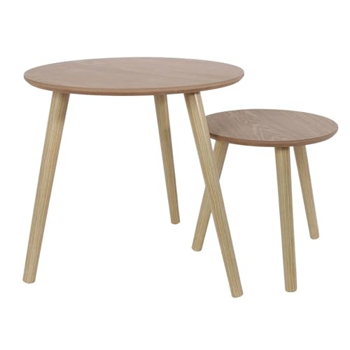 HOME DECO FACTORY Runder Holzschachteltisch, 2er-Set von THE HOME DECO FACTORY