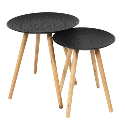 SET 2 MESAS NIDO C/RELIEVE NEG von THE HOME DECO FACTORY