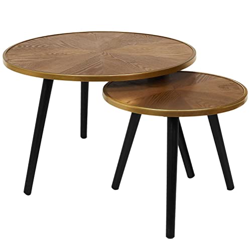 HOME DECO FACTORY Felix x2, Möbel, Beistelltisch, Couchtisch, Holzwerkstoff Kiefer Maschinenbau Holz Metall-Eisen, braun, P : 40x40x33 cm - G : 60x60x40 cm von HOME DECO FACTORY