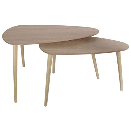 THE HOME DECO FACTORY CMHD6150 Set 2 MESAS Nido Madera, Kiefernholz, Beige, One Size von THE HOME DECO FACTORY