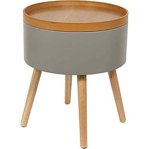 THE HOME DECO FACTORY CMHD6295 MESA Redonda COFRE, Holzwerkstoff, Grau, One Size von HOME DECO FACTORY