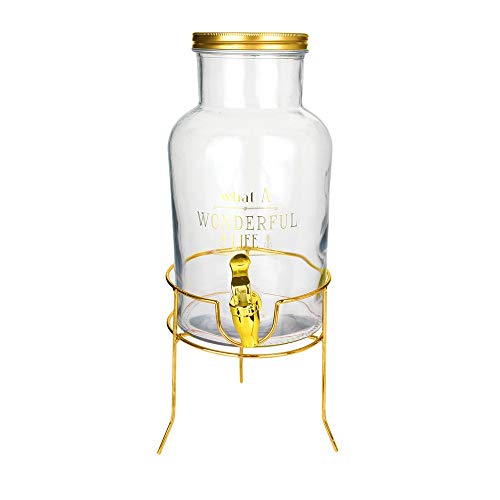 THE HOME DECO FACTORY CMKA3063 DISPENSADOR BEBIDA 3,5 L, Glas, 3.5 liters, Transparent,doré von Paris Prix