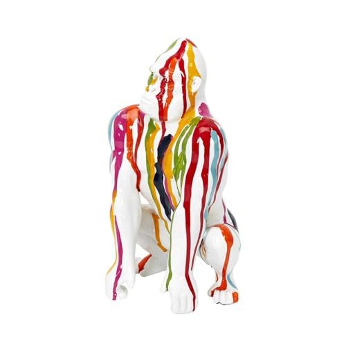 HOME DECO FACTORY The Deko-Objekt/Gorilla-Statue Origami Hocker Mehrfarbig aus Polyresin/Maße: 13,5 x 12,5 x 24 cm von HOME DECO FACTORY