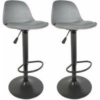 The Home Deco Factory - Isak Barhocker mit gepolsterter Sitzfläche (2er Set) Grau von THE HOME DECO FACTORY