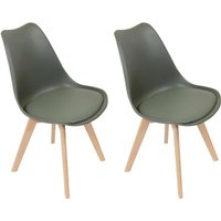 The Home Deco Factory - Skandinavischer Stuhl mit gepolsterter Sitzfläche (2er-Set) von THE HOME DECO FACTORY
