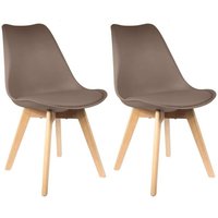 The Home Deco Factory - Skandinavischer Stuhl mit gepolsterter Sitzfläche (2er-Set) von THE HOME DECO FACTORY