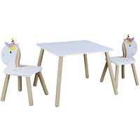 Tisch und 2 Stühle aus Holz Einhorn Lily von THE HOME DECO KIDS
