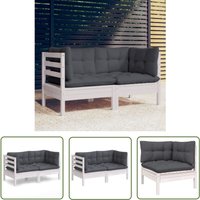 2-Sitzer-Gartensofa mit Anthrazit Kissen Massivholz Kiefer - Gartensofa - Terrasse Möbeln - Outdoor Möbel - Gartenlounge - Balkonmöbel - The Living von THE LIVING STORE