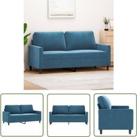 2-Sitzer-Sofa Blau 140 cm Samt - Samtsofa - 2-Sitzer Sofa - Wohnzimmersofa - Blau Sofa - Modernes Sofa - The Living Store 2-Sitzer-Sofa Blau 140 cm Samt - Samtsofa - 2-Sitzer Sofa - Wohnzimmersofa - Blau Sofa - Modernes Sofa - The Living Store von THE LIVING STORE