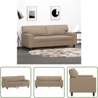 2-Sitzer-Sofa Cappuccino-Braun 140 cm Kunstleder - Couch - 2er Sessel - Wohnzimmersofa - Ledercouch - Designcouch - The Living Store von THE LIVING STORE