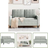 2-Sitzer-Sofa Hellgrau 120 cm Samt - Samtsofa - Grau Sofa - Wohnzimmersofa - 2er Sofa - Gemütliches Sofa - The Living Store 2-Sitzer-Sofa Hellgrau 120 cm Samt - Samtsofa - Grau Sofa - Wohnzimmersofa - 2er Sofa - Gemütliches Sofa - The Living Store von THE LIVING STORE