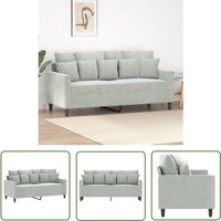 2-Sitzer-Sofa Hellgrau 140 cm Samt - Samtsofa - Wohnlandschaft - 2er Sofa - Grau Sofa - Modernes Sofa - The Living Store 2-Sitzer-Sofa Hellgrau 140 cm Samt - Samtsofa - Wohnlandschaft - 2er Sofa - Grau Sofa - Modernes Sofa - The Living Store von THE LIVING STORE