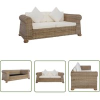 2-Sitzer-Sofa mit Kissen Natur Rattan - Ratansofa - Gartenmöbel - Outdoor Möbel - Lounge Set - Esszimmerstuhl - The Living Store 2-Sitzer-Sofa mit Kissen Natur Rattan - Ratansofa - Gartenmöbel - Outdoor Möbel - Lounge Set - Esszimmerstuhl - The Living Store von THE LIVING STORE