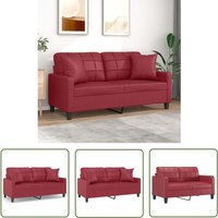 2-Sitzer-Sofa mit Zierkissen Weinrot 140 cm Kunstleder - 2-Sitzer-Sofa - Weinrot - Kunstleder Sofa - Wohnzimmersofa - Lounge Sofa - The Living Store 2-Sitzer-Sofa mit Zierkissen Weinrot 140 cm Kunstleder - 2-Sitzer-Sofa - Weinrot - Kunstleder Sofa - Wohnzimmersofa - Lounge Sofa - The Living Store von THE LIVING STORE