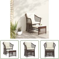 2-tlg. Garten-Lounge-Set mit Kissen Braun Poly Rattan - Garten Lounge Set - Outdoor Möbel - Rattan Sessel - Loungeset - Gartenstuhl - The Living Store von THE LIVING STORE