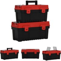 2-tlg. Werkzeugbox-Set Schwarz und Rot Polypropylen - Werkzeugkästen - Schwarz - The Living Store von THE LIVING STORE