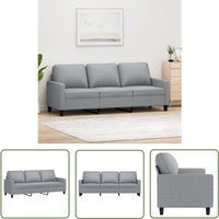 The Living Store - 3-Sitzer-Sofa Hellgrau 180 cm Stoff - 3-Sitzer Sofa - Couch - Wohnzimmersofa - Grau Sofa - Modernes Sofa von THE LIVING STORE
