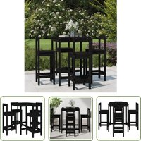 5-tlg. Gartenbar-Set Schwarz Massivholz Kiefer - Gartentisch - Gartenstühle - Gartenbar - Holzmöbel - Kiefernholz - The Living Store 5-tlg. Gartenbar-Set Schwarz Massivholz Kiefer - Gartentisch - Gartenstühle - Gartenbar - Holzmöbel - Kiefernholz - The Living Store von THE LIVING STORE