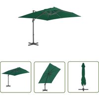 Ampelschirm mit Aluminium-Mast 300x300 cm Grün - Gartenschirm - Sonnenschirm - Ampel Parasol - Outdoor Schattenspender - Patio Beschattung - The von THE LIVING STORE