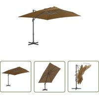 Ampelschirm mit Aluminium-Mast 300x300 cm Taupe - Gartenschirm - Sonnenschirm - Ampelshrim - Outdoor Schattenspender - Patio Möbel - The Living Store Ampelschirm mit Aluminium-Mast 300x300 cm Taupe - Gartenschirm - Sonnenschirm - Ampelshrim - Outdoor Schattenspender - Patio Möbel - The Living Store von THE LIVING STORE