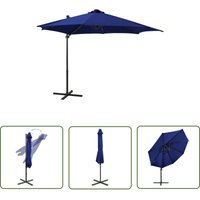 Ampelschirm mit LED-Beleuchtung 300 cm Azurblau - Sonnenschirm - Gartenmöbel - Terrasse - Außenbeleuchtung - LED-Licht - The Living Store von THE LIVING STORE