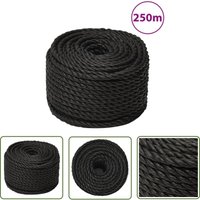 Arbeitsseil Schwarz 16 mm 250 m Polypropylen - Arbeiten Seil - Baumaterialien - Gartenarbeit - Werkzeug - pp Seil - The Living Store Arbeitsseil Schwarz 16 mm 250 m Polypropylen - Arbeiten Seil - Baumaterialien - Gartenarbeit - Werkzeug - pp Seil - The Living Store von THE LIVING STORE