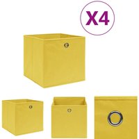 The Living Store - Aufbewahrungsboxen 4 Stk. Vliesstoff 28x28x28 cm Gelb - Ordnungshelfer - Gelb The Living Store - Aufbewahrungsboxen 4 Stk. Vliesstoff 28x28x28 cm Gelb - Ordnungshelfer - Gelb von THE LIVING STORE
