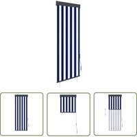 The Living Store - Außenrollo 60 x 250 cm Blau und Weiß - Außenrollo - Markise - Sonnenschutz - Balkonrollo - Terrassenrollo von THE LIVING STORE