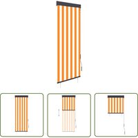 Außenrollo 60 x 250 cm Weiß und Orange - Außenrollo - Markise - Sonnenschutz - Terrassenrollo - Balkonoberfläche - The Living Store von THE LIVING STORE