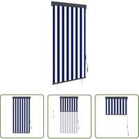 Außenrollo 80 x 250 cm Blau und Weiß - Außenrollo - Markise - Sonnenschutz - Terrassenrollo - Balkonoberfläche - The Living Store von THE LIVING STORE