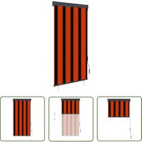 Außenrollo 80 x 250 cm Orange und Braun - Außenrollo - Markise - Sonnenschutz - Terrassenrollo - Balkonoberfläche - The Living Store von THE LIVING STORE