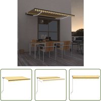 Automatische Markise mit led & Windsensor 450x350 cm Gelb/Weiß - Outdoor-Markise - Terrassenmarkise - Gartendeckmarkise - Elektrische Markise von THE LIVING STORE