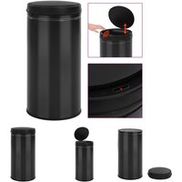 Automatischer Sensor-Mülleimer 70 l Kohlenstoffstahl Schwarz - Mülltonnen & Abfalleimer - Schwarz - The Living Store von THE LIVING STORE