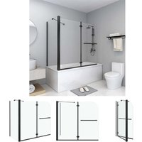 Badewannenaufsatz 2-fach Faltbar esg 120x68x130 cm Schwarz - Duschkabinen & -türen - The Living Store Badewannenaufsatz 2-fach Faltbar esg 120x68x130 cm Schwarz - Duschkabinen & -türen - The Living Store von THE LIVING STORE