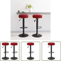 Barhocker 2 Stk. Weinrot Samt - Samt Sessel - Barhocker Rot - Drehbares Stuhl - Hocker Mit Fussablage - Küchenhocker - The Living Store Barhocker 2 Stk. Weinrot Samt - Samt Sessel - Barhocker Rot - Drehbares Stuhl - Hocker Mit Fussablage - Küchenhocker - The Living Store von THE LIVING STORE