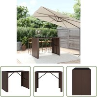 The Living Store - Bartisch mit Glasplatte Braun 145x80x110 cm Poly Rattan - Gartentisch - Outdoortisch - Bartisch - Bistrotisch - Esszimmerset von THE LIVING STORE