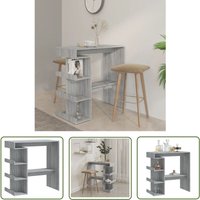 Bartisch mit Regal Grau Sonoma 100x50x101,5 cm - Stehtisch - Bartisch - Bistrotisch - Kücheninsel - Esstisch Klein - The Living Store von THE LIVING STORE