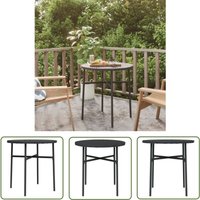 The Living Store - Beistelltisch Schwarz 45 cm Poly Rattan - Gartentisch - Rundes Bistroset - Outdoor Möbel - Terrassenmöbeln - Esszimmergarnitur von THE LIVING STORE
