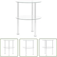 Beistelltisch mit 2 Ablagen Transparent 38 cm Hartglas - Beistelltisch - Esszimmermöbel - Wohnzimmertisch - Transparenter Tisch - Glastisch - The von THE LIVING STORE