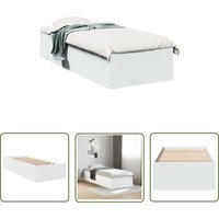 Bettgestell Weiß 90x190 cm Holzwerkstoff - Bettes Gestell - Holzbettrahmen - Weißes Bett - Single Bett - Schlafzimmer Möbel - The Living Store Bettgestell Weiß 90x190 cm Holzwerkstoff - Bettes Gestell - Holzbettrahmen - Weißes Bett - Single Bett - Schlafzimmer Möbel - The Living Store von THE LIVING STORE