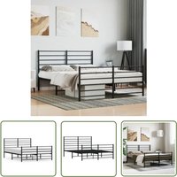 The Living Store - Bettgestell mit Kopf- und Fußteil Metall Schwarz 120x190 cm - Metallbett - Doppelbett - Boxspringbetten - Bettgestell - Schlafraum The Living Store - Bettgestell mit Kopf- und Fußteil Metall Schwarz 120x190 cm - Metallbett - Doppelbett - Boxspringbetten - Bettgestell - Schlafraum von THE LIVING STORE