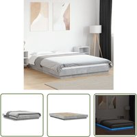 Bettgestell mit led Betongrau 120x200 cm Holzwerkstoff - Beton Grau - Holzrahmen - Lattenrost - led Beleuchtung - Doppelbett - The Living Store Bettgestell mit led Betongrau 120x200 cm Holzwerkstoff - Beton Grau - Holzrahmen - Lattenrost - led Beleuchtung - Doppelbett - The Living Store von THE LIVING STORE