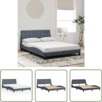 Bettgestell ohne Matratze Dunkelgrau 140x200 cm Samt - Bettstellengestell - Doppelbett - Samtbettwäsche - Boxspringbett - Kopfstützkissen - The Bettgestell ohne Matratze Dunkelgrau 140x200 cm Samt - Bettstellengestell - Doppelbett - Samtbettwäsche - Boxspringbett - Kopfstützkissen - The von THE LIVING STORE