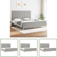Bettgestell ohne Matratze Hellgrau 180x200 cm Stoff - Bettsystem - Boxspringbetten - Doppelbett - Lattenrost - Schlafzimmermöbel - The Living Store Bettgestell ohne Matratze Hellgrau 180x200 cm Stoff - Bettsystem - Boxspringbetten - Doppelbett - Lattenrost - Schlafzimmermöbel - The Living Store von THE LIVING STORE