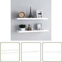 The Living Store - Bilderleisten 2 Stk. Weiß 80x9x3 cm mdf - Wandregal - Bilderleiste - Bilderbord - Deko Regal - Wohnwand von THE LIVING STORE