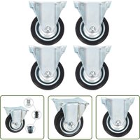 The Living Store - Bockrollen 4 Stk. 75 mm - Bockrollen - Transportrollen - Lagerwagenrollen - Industrierollen - Rollensatz von THE LIVING STORE