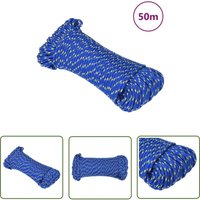Bootsseil Blau 5 mm 50 m Polypropylen - Bootsseil - Schiffsseil - Polyesterseil - Leinen - Tauwerk - The Living Store von THE LIVING STORE